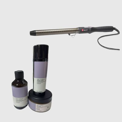 FERRO UP GRADE TITANIUM PRO CREATE 19 MM UG09E  PIU' KIT YES CURLS SHAMPOO 250 ML MASCHERA 250 ML E MEMORY CREAM 150 ML NO RINSE