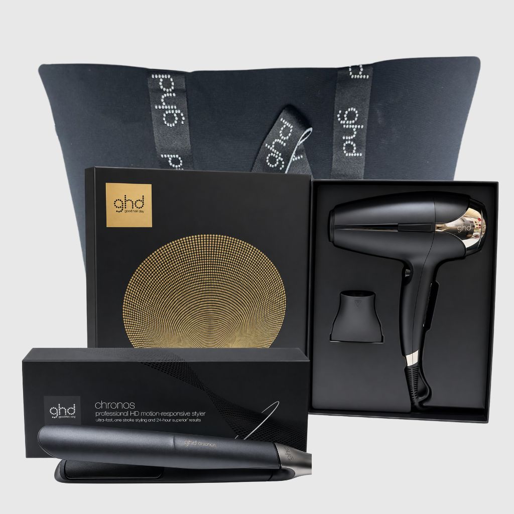 KIT GHD CON PIASTRA GHD CHRONOS NERA PIU' PHON GHD HELIOS NERO 2200 WATT IN REGALO BORSA GHD KIT GHD CON PIASTRA GHD CHRONOS NERA PIU' PHON GHD HELIOS NERO 2200 WATT IN REGALO BORSA GHD