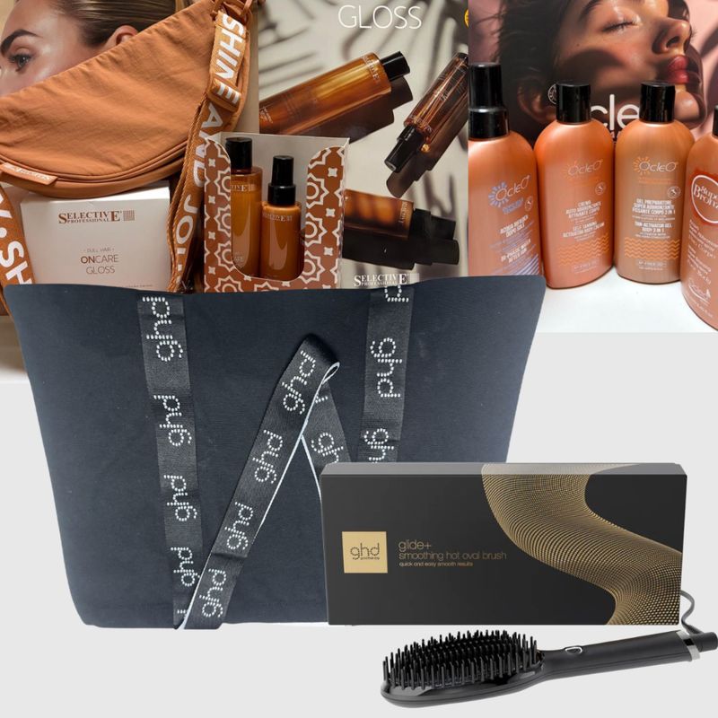 KIT MARE NUOVA SPAZZOLA GHD GLIDE+ 4 SOLARI OCLEO'+KIT SELELECTIVE CON BORSELLO IN OMAGGIO + BORSA GHD KIT MARE NUOVA SPAZZOLA GHD GLIDE+ 4 SOLARI OCLEO'+KIT SELELECTIVE CON BORSELLO IN OMAGGIO + BORSA GHD