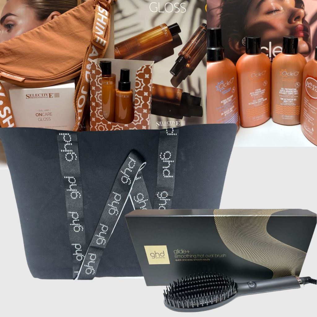 KIT MARE NUOVA SPAZZOLA GHD GLIDE+ 4 SOLARI OCLEO'+KIT SELELECTIVE CON BORSELLO IN OMAGGIO + BORSA GHD KIT MARE NUOVA SPAZZOLA GHD GLIDE+ 4 SOLARI OCLEO'+KIT SELELECTIVE CON BORSELLO IN OMAGGIO + BORSA GHD