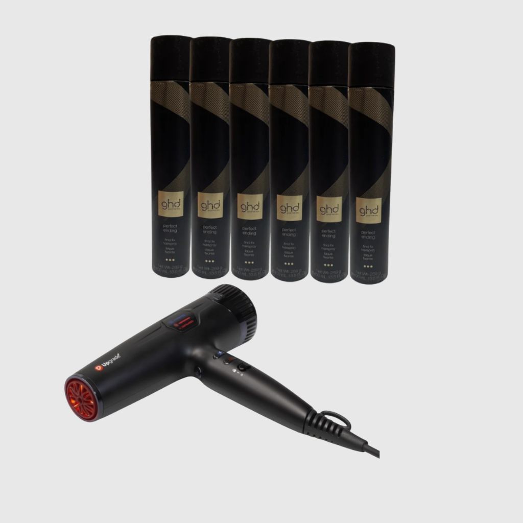 KIT CON PHON UP GRADE HIPER SENSE BIO INFRARED 2400 WATT CON DIFFUSORE PIU'6 LACCHE GHD 400 ML PERFECT ENDING