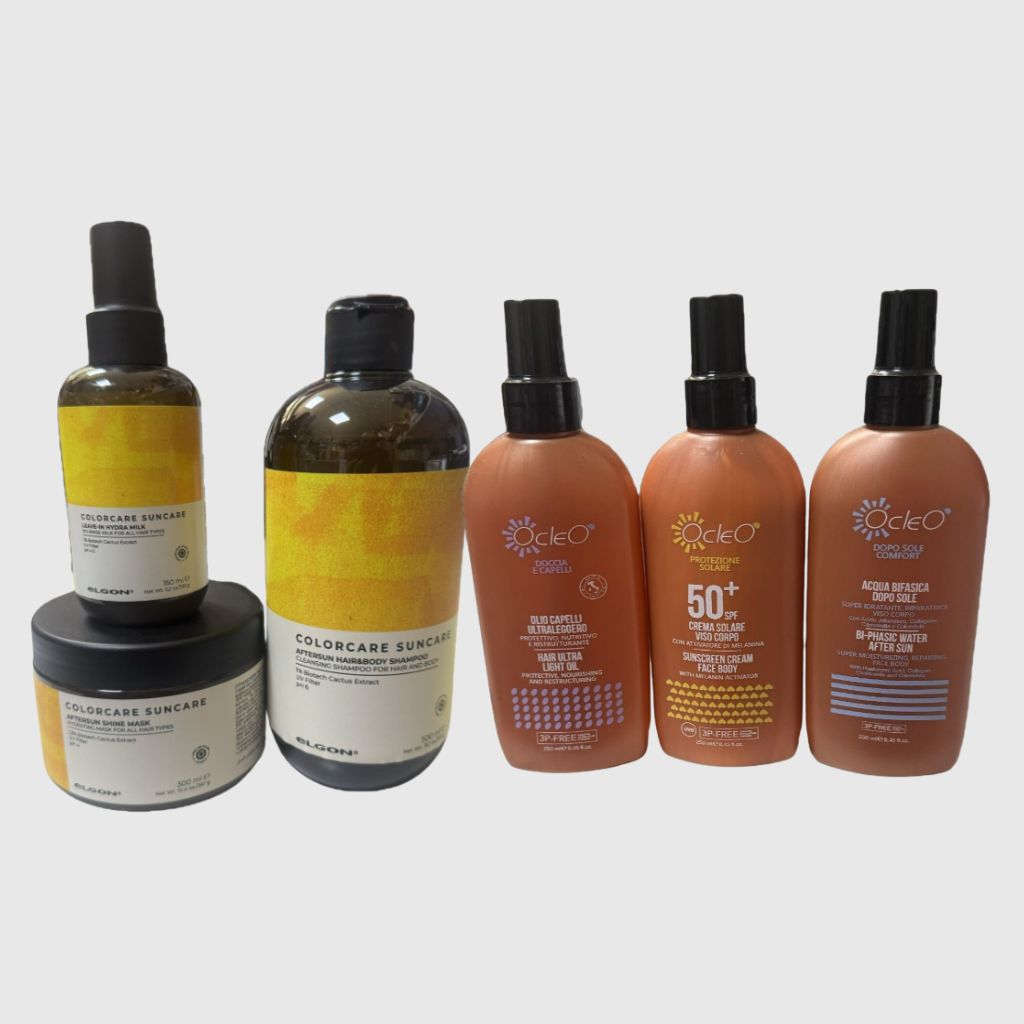 KIT MARE ELGON SUN CON SHAMPOO MASCHERA E WAVE LOCK CONTROL + OLIO CAPELLI OCLEOSPRAY ' PROTEZIONE 50+ E ACQUA BIFASICA DOPOSOLE KIT MARE ELGON SUN CON SHAMPOO MASCHERA E WAVE LOCK CONTROL + OLIO CAPELLI OCLEOSPRAY ' PROTEZIONE 50+ E ACQUA BIFASICA DOPOSOLE