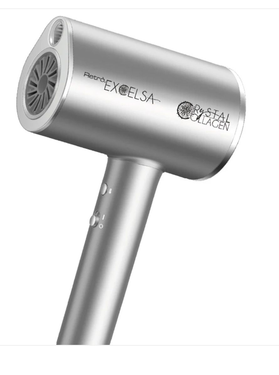 SUPER KIT PHON RETRO' EXCELSA CRYSTAL COLLAGENE1800 WATT PIU' PIASTRA MOVE XS INFRARED IN OMAGGIO TERMOPROTETTORE GHD