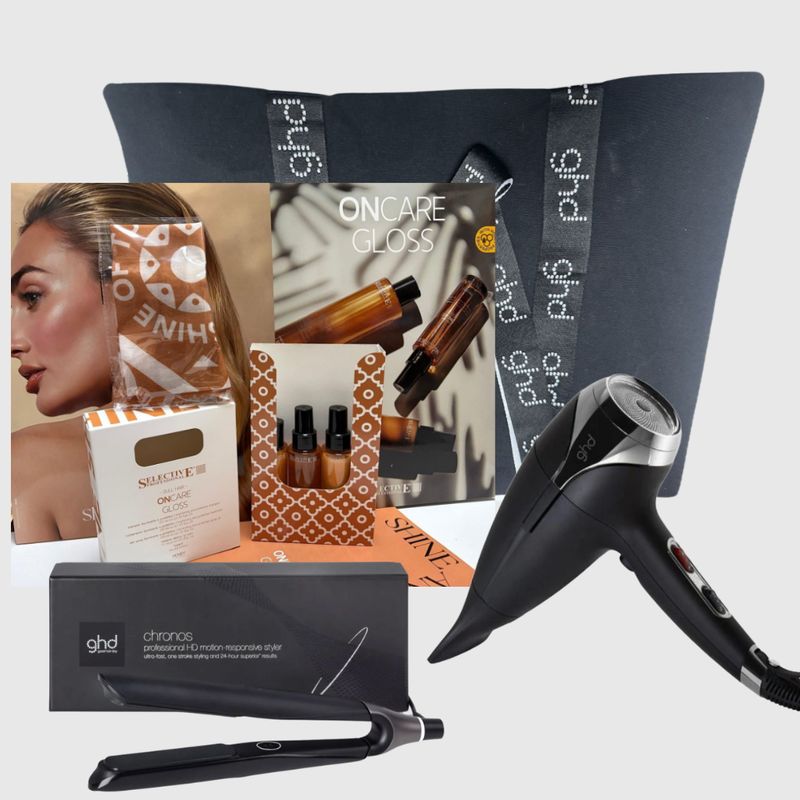 PIASTRA GHD CHRONOS NERA+ PHON GHD HELIOS PIU' KIT MARE SELECTIVE 3X 100 ML + LIP BALM E FOULARD IN OMAGGIO BORSA GHD PIASTRA GHD CHRONOS NERA+ PHON GHD HELIOS PIU' KIT MARE SELECTIVE 3X 100 ML + LIP BALM E FOULARD IN OMAGGIO BORSA GHD