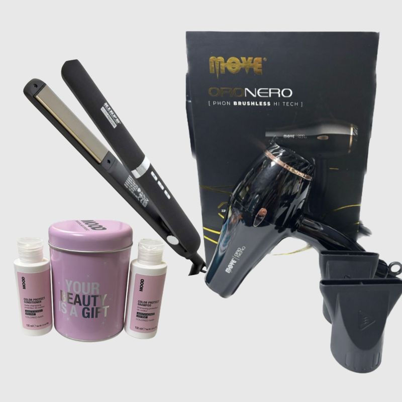 PHON MOVE ORO NERO 2200 WATT PIU' PIASTRA KIEPE   IN OMAGGIO KIT DA VIAGGIO HOLIDAY MOOD COLOR PROTECT