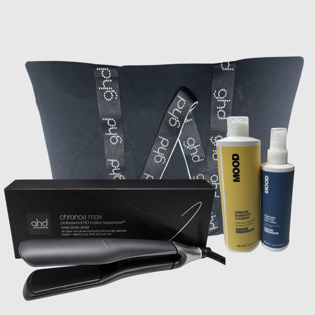 PIASTRA GHD CHRONOS MAX NERA PIU' KIT MARE MOOD SHAMPOO E DOPOSOLE IN OMAGGIO BORSA GHD PIASTRA GHD CHRONOS MAX NERA PIU' KIT MARE MOOD SHAMPOO E DOPOSOLE IN OMAGGIO BORSA GHD