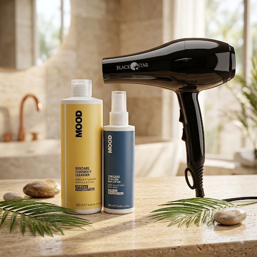 PHON BLACK STAR TURBO PIUMA 1700 WATT  +  KIT MARE MOOD SHAMPOO E SPRAY DOPOSOLE