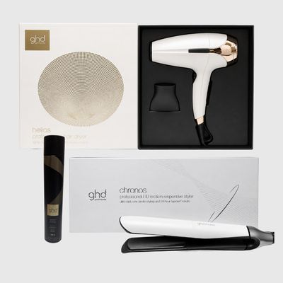 PIASTRA GHD CHRONOS BIANCA + PHON GHD HELIOS BIANCO 2200 WATT + LACCA GHD PERFECT ENDING 400 ML PIASTRA GHD CHRONOS BIANCA + PHON GHD HELIOS BIANCO 2200 WATT + LACCA GHD PERFECT ENDING 400 ML