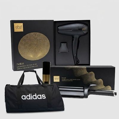 PHON GHD HELIOS NERO 2200 WATT + GHD WAVE TRIPLE BARREL + TERMOPROTETTORE GHD 250 ML + BORSA ADIDAS PHON GHD HELIOS NERO 2200 WATT + GHD WAVE TRIPLE BARREL + TERMOPROTETTORE GHD 250 ML + BORSA ADIDAS
