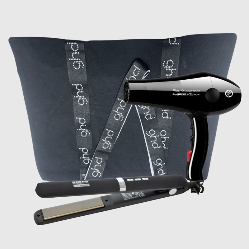 PIASTRA KIEPE HOME PRECISION BLACK + PHON RETRO' SIMPLY PRO 2100 WATT + BORSA  GHD