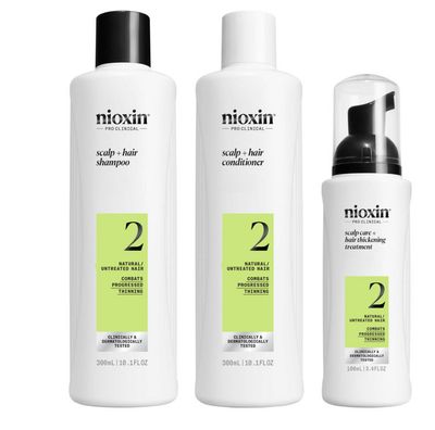 NIOXIN KIT SYSTEM 2 3X 300 ML PER CAPELLI NATURALI CON ASSOTTIGLIAMENTO AVANZATO