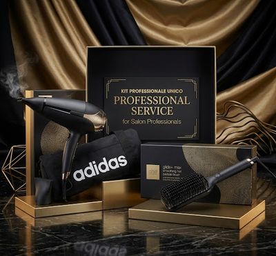 KIT GHD CON NUOVA SPAZZOLA ELETTRICA GLIDE MAX +PHON GHD HELIOS + BORSONE ADIDAS