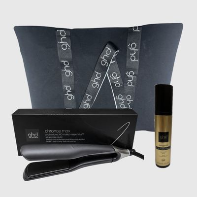 KIT GHD CON PIASTRA GHD CHRONOS MAX + TERMOPROTETTORE GHD + BORSA IN TELA GHD KIT GHD CON PIASTRA GHD CHRONOS MAX + TERMOPROTETTORE GHD + BORSA IN TELA GHD