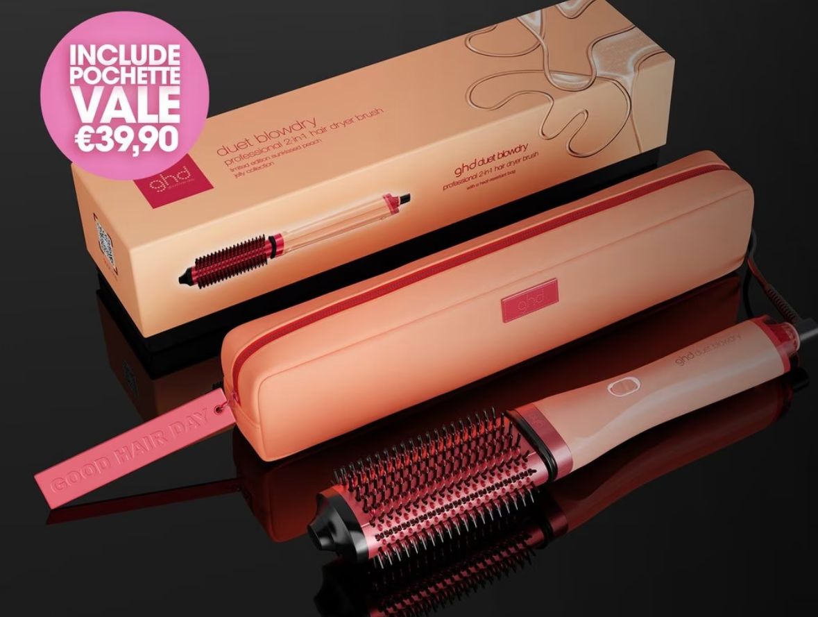 NUOVA SPAZZOLA ASCIUGACAPELLI GHD DUET BLOW DRY 2 IN 1 SUN KISSED PEACH CON POCHETTE