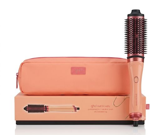 NUOVA SPAZZOLA ASCIUGACAPELLI GHD DUET BLOW DRY 2 IN 1 SUN KISSED PEACH CON POCHETTE