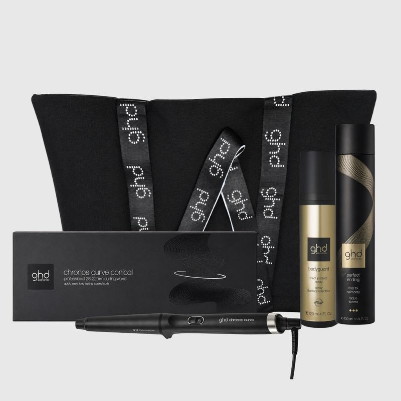 FERRO GHD CHRONOS CURVE CONICAL WAND 28-23 MM IN OMAGGIO TERMOPROTETTORE GHD + LACCA GHD 400 ML + BORSA GHD FERRO GHD CHRONOS CURVE CONICAL WAND 28-23 MM IN OMAGGIO TERMOPROTETTORE GHD + LACCA GHD 400 ML + BORSA GHD