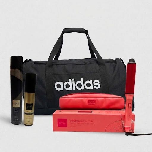 KIT GHD FERRO   CHRONOS CURVE MAX WAND 38 MM JELLY CON POCHETTE  IN OMAGGIO TERMOPROTETTORE GHD + LACCA GHD 400 ML + BORSA ADIDAS