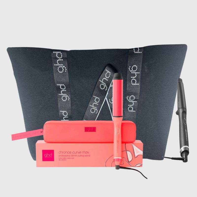 KIT GHD CON FERRO GHD CHRONOS CURVE MAX WAND 38 MM + FERRO GHD CHRONOS CURVE CONICAL 28-23 MM IN OMAGGIO BORSA GHD KIT GHD CON FERRO GHD CHRONOS CURVE MAX WAND 38 MM + FERRO GHD CHRONOS CURVE CONICAL 28-23 MM IN OMAGGIO BORSA GHD