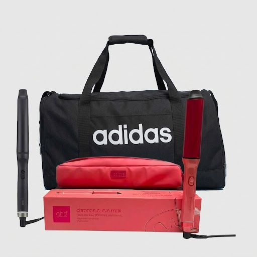 KIT GHD CON FERRO GHD CHRONOS CURVE MAX WAND 38 MM + FERRO GHD CHRONOS CURVE CONICAL 28-23 MM IN OMAGGIO BORSA ADIDAS