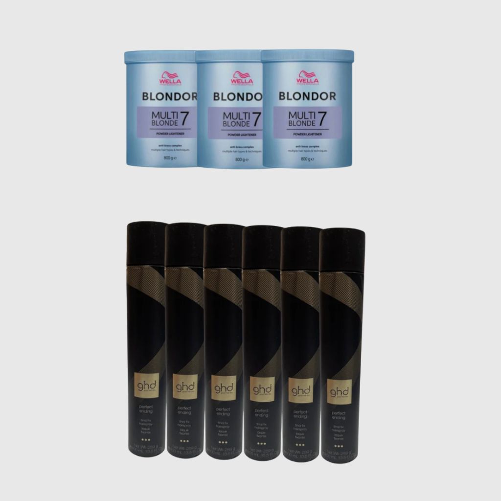 DECOLORANTE WELLA 800 GR BLONDORX3 PZ + LACCA GHD SPRAY PERFECT ENDING X 6 PZ