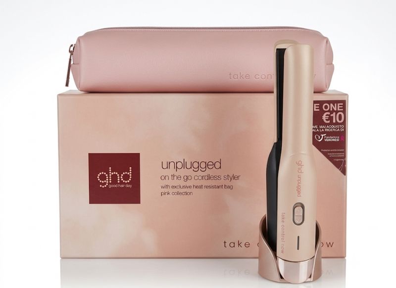 PIASTRA GHD UNPLUGGED ROSA LIMITED EDITION CON POCHETTE