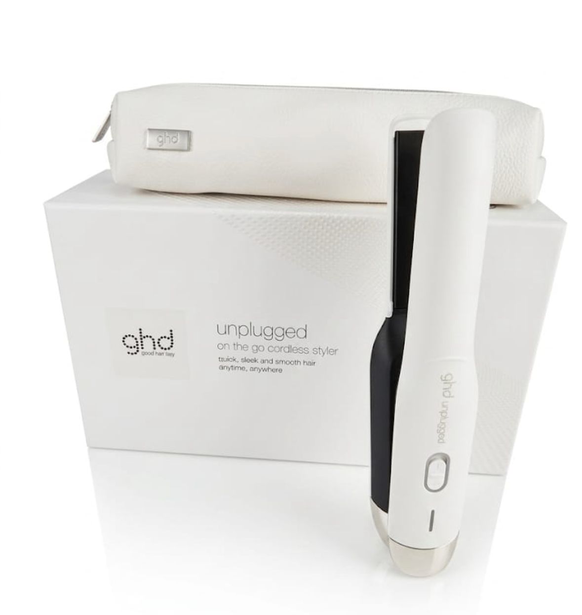 PIASTRA GHD UNPLUGGED BIANCA CON POCHETTE PIASTRA GHD UNPLUGGED BIANCA CON POCHETTE