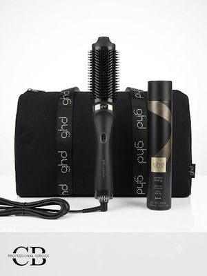 SPAZZOLA GHD DUET BLW DRY NERA PIU' LACCA GHD PERFECT ENDING PIU' BORSA GHD