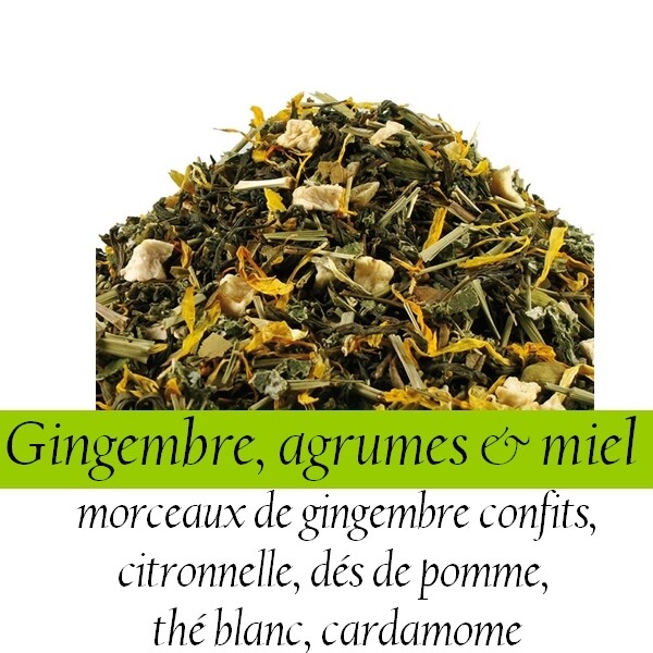 Thé Vert - Gingembre, agrumes & miel Thé Vert - Gingembre, agrumes & miel