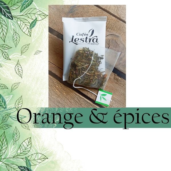Thé vert en sachet - Orange & épices