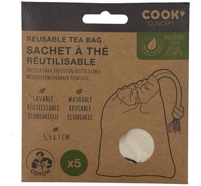 Sachets à thé coton réutilisables
