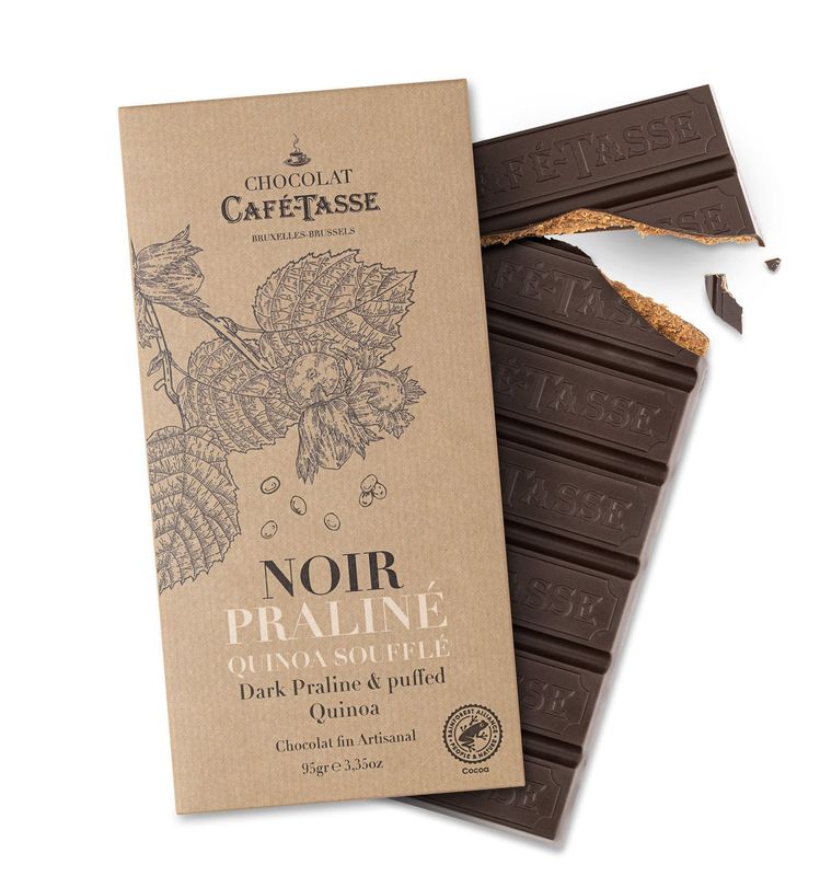 Café Tasse - Tablette noir insert Praliné Noisette & quinoa