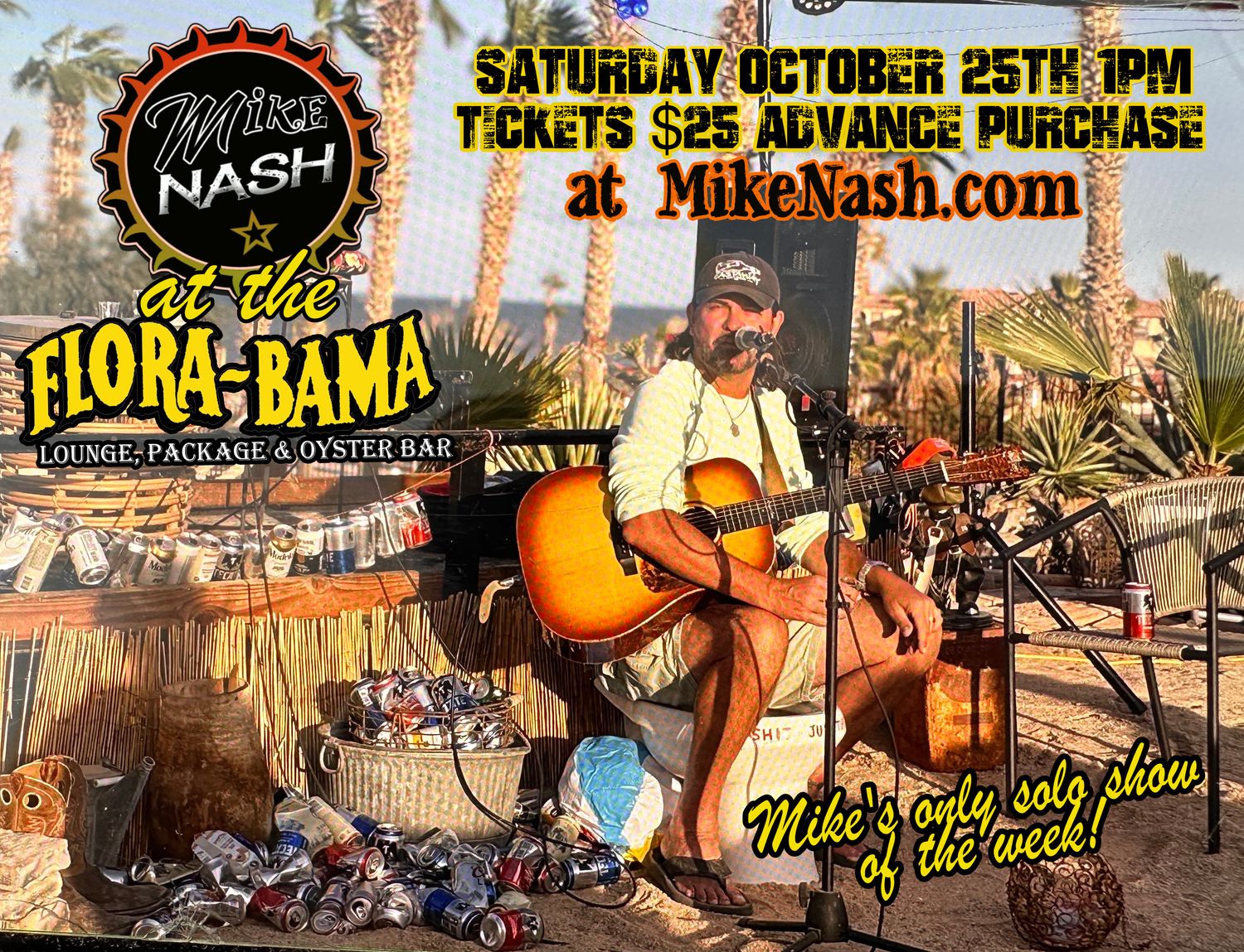 Mike Nash Solo at The Flora Bama Oct 25