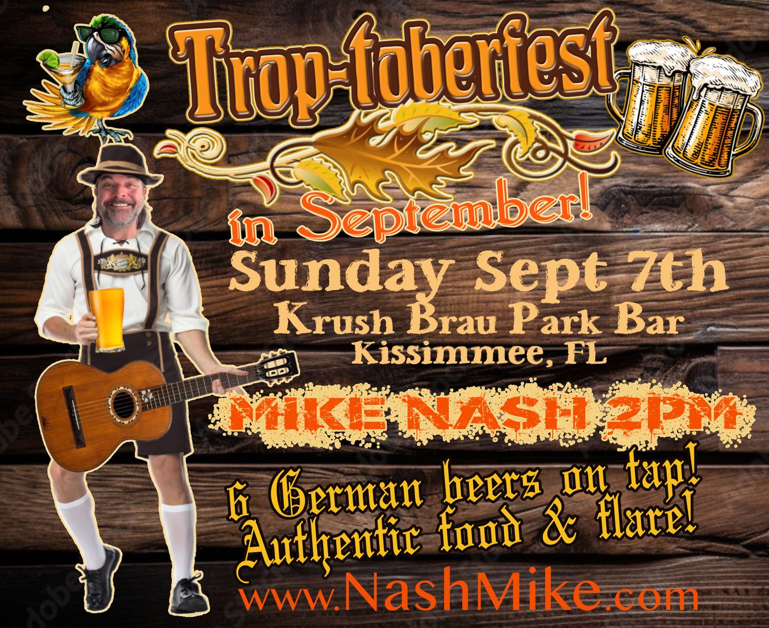 TICKETS: Trop-Toberfest in September!  Sept 7th Kissimmee Florida Show