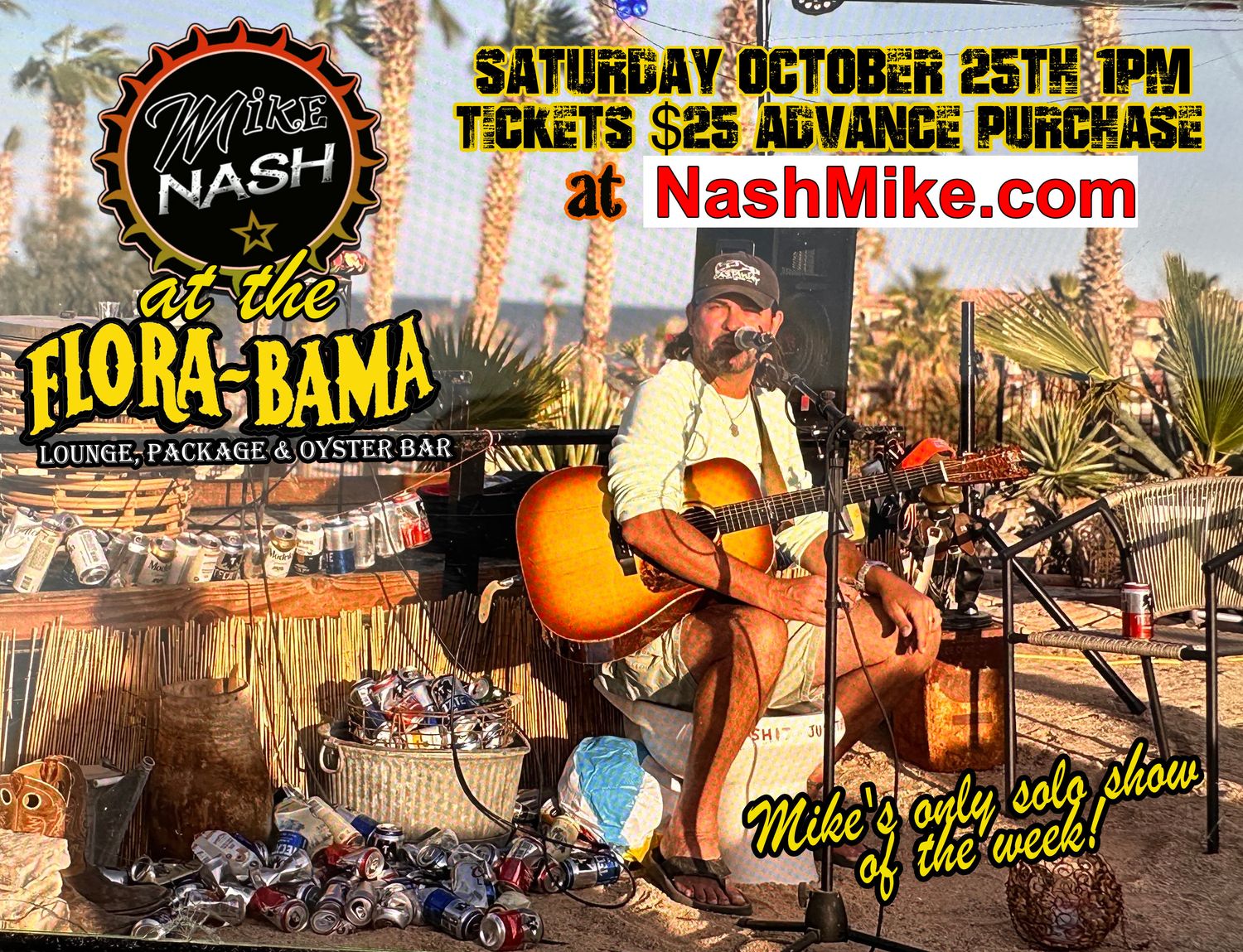 Mike Nash Solo at The Flora Bama Oct 25