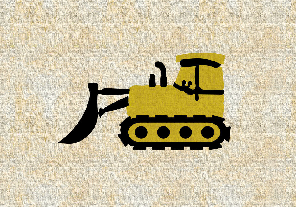 Bulldozer Stencil Template . Digital Download.