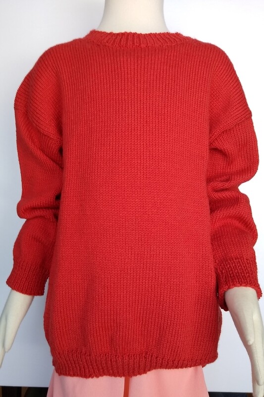 Mid Gauge Knitting Machine Pattern.  Drop Sleeve Round Neck Pullover in Sport weight  / 4 Ply . Size:  2 - 12 years