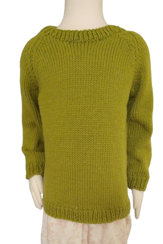 Mid Gauge Knitting Machine Pattern.  Classic Worsted Weight Raglan Sleeve Round Neck Pullover . Size:  4 - 14 years