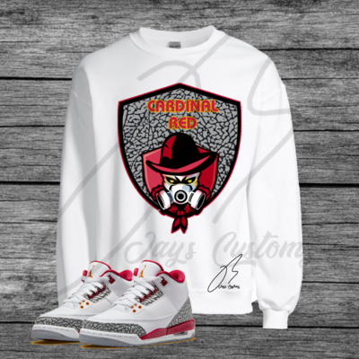Toxic Man Graphic Sweatshirt To Match Jordan Retro 3 Cardinal Red
