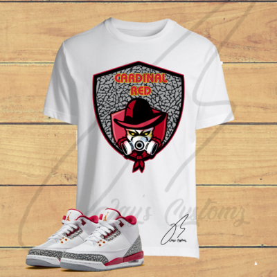 Toxic Man Graphic T-Shirt To Match Jordan Retro 3 Cardinal Red