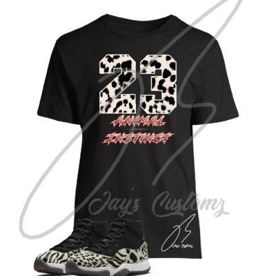 23 Cheetah Print T-Shirt To Match Jordan Retro 11 Animal Instinct