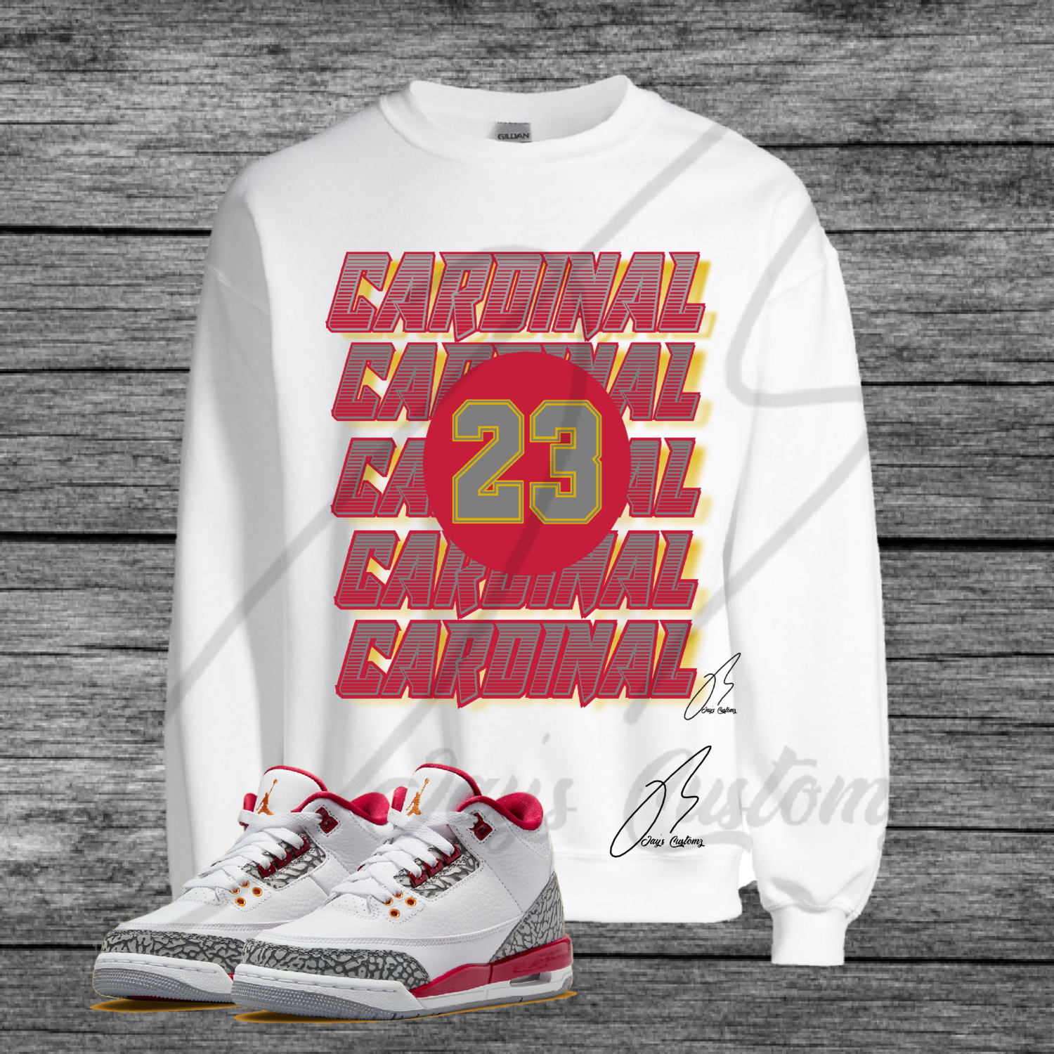Cardinal Layers Graphic Sweatshirt To Match Jordan Retro 3 Cardinal Red
