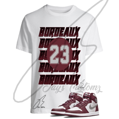 Bordeaux Layers Graphic T-Shirt To Match Jordan Retro 1 Bordeaux