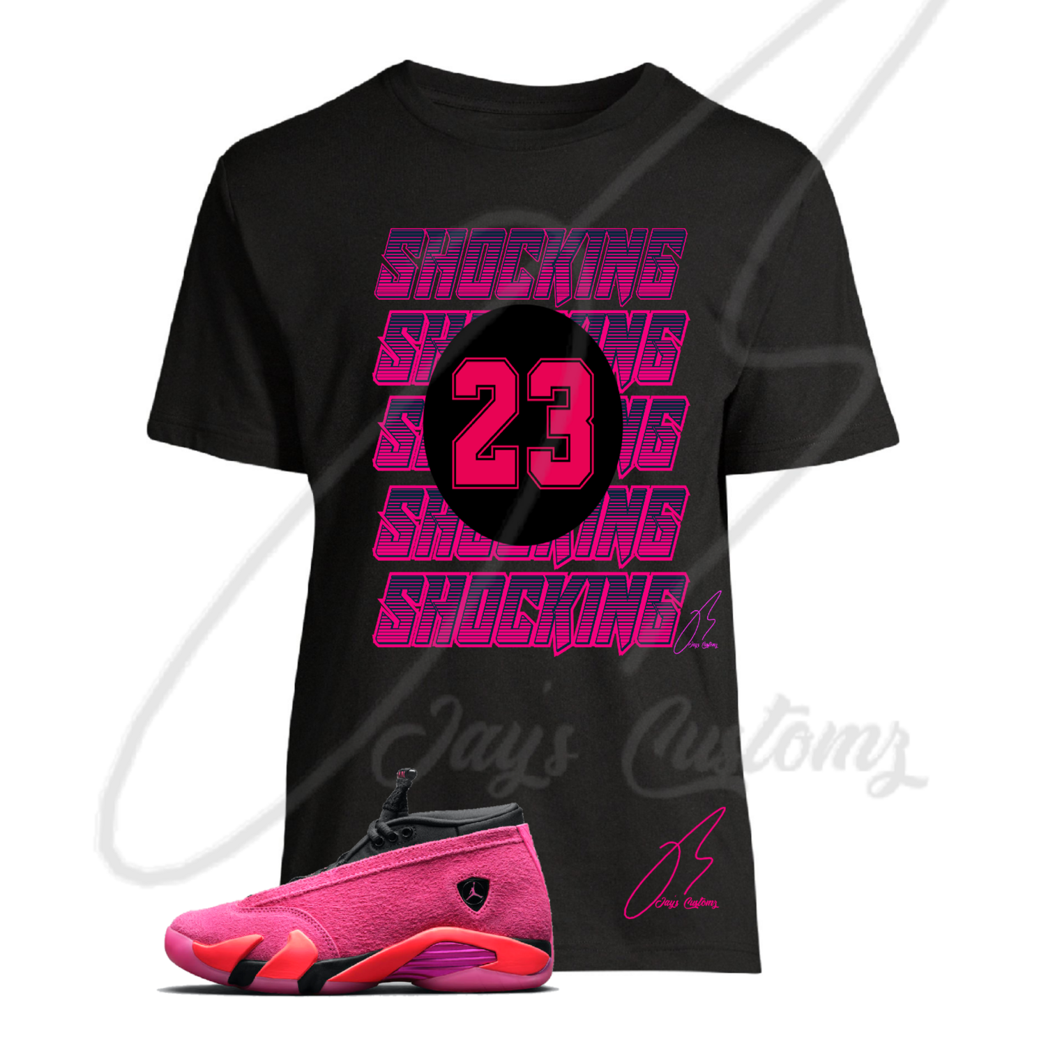 Shocking Layers Graphic T-Shirt To Match Jordan Retro 14 Shocking Pink