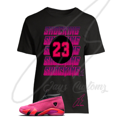 Shocking Layers Graphic T-Shirt To Match Jordan Retro 14 Shocking Pink