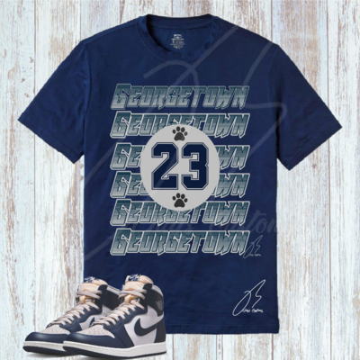 23 Layers Graphic To Match Jordan 1 High Georgetown Navy