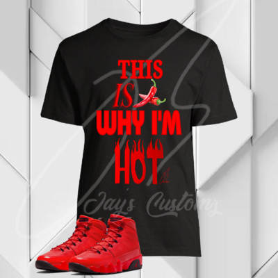 This Is Why I&#39;m Hot Shirt To Match Jordan Retro 9 Chili Red