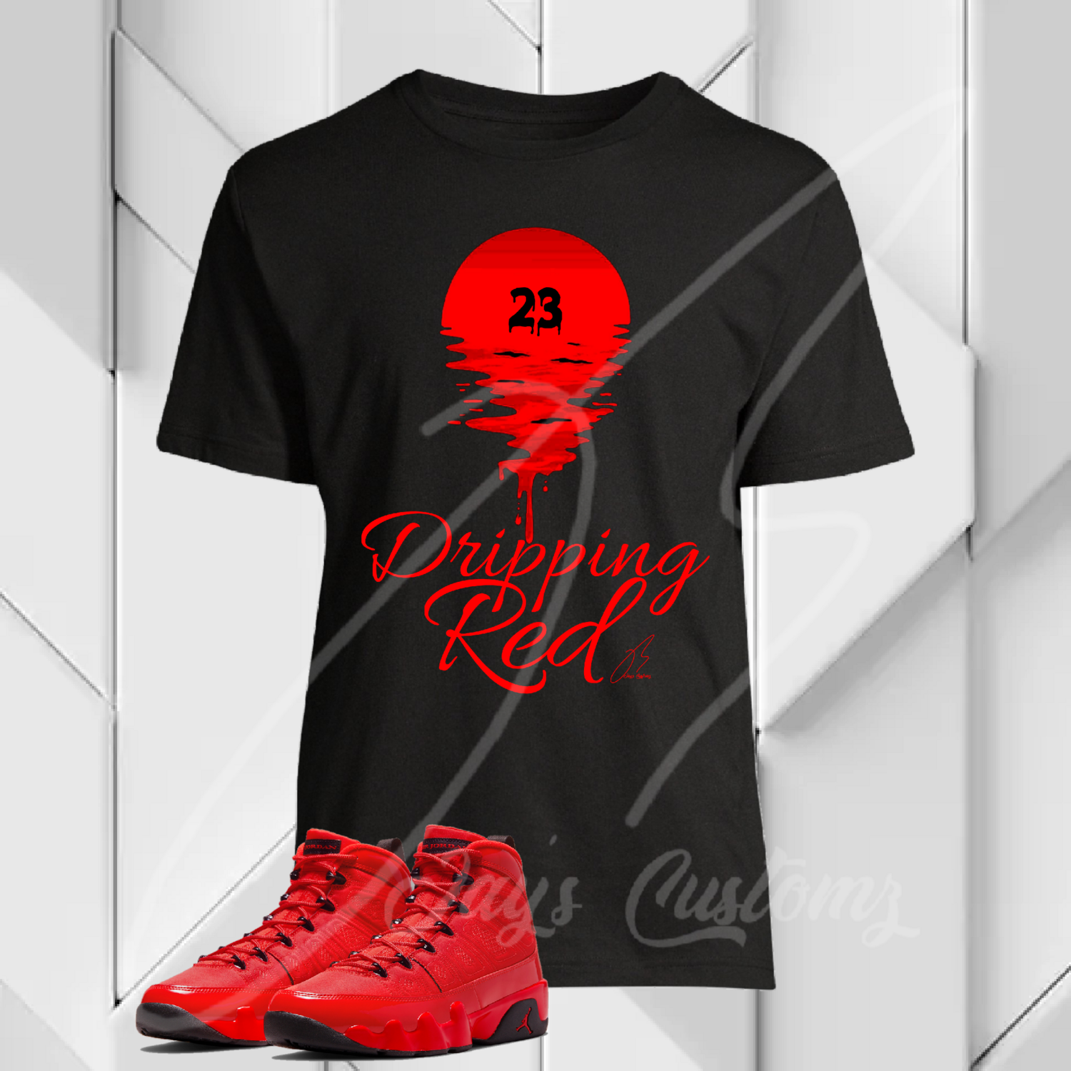 Dripping Red Shirt To Match Jordan Retro 9 Chili Red