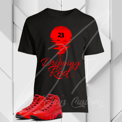 Dripping Red Shirt To Match Jordan Retro 9 Chili Red