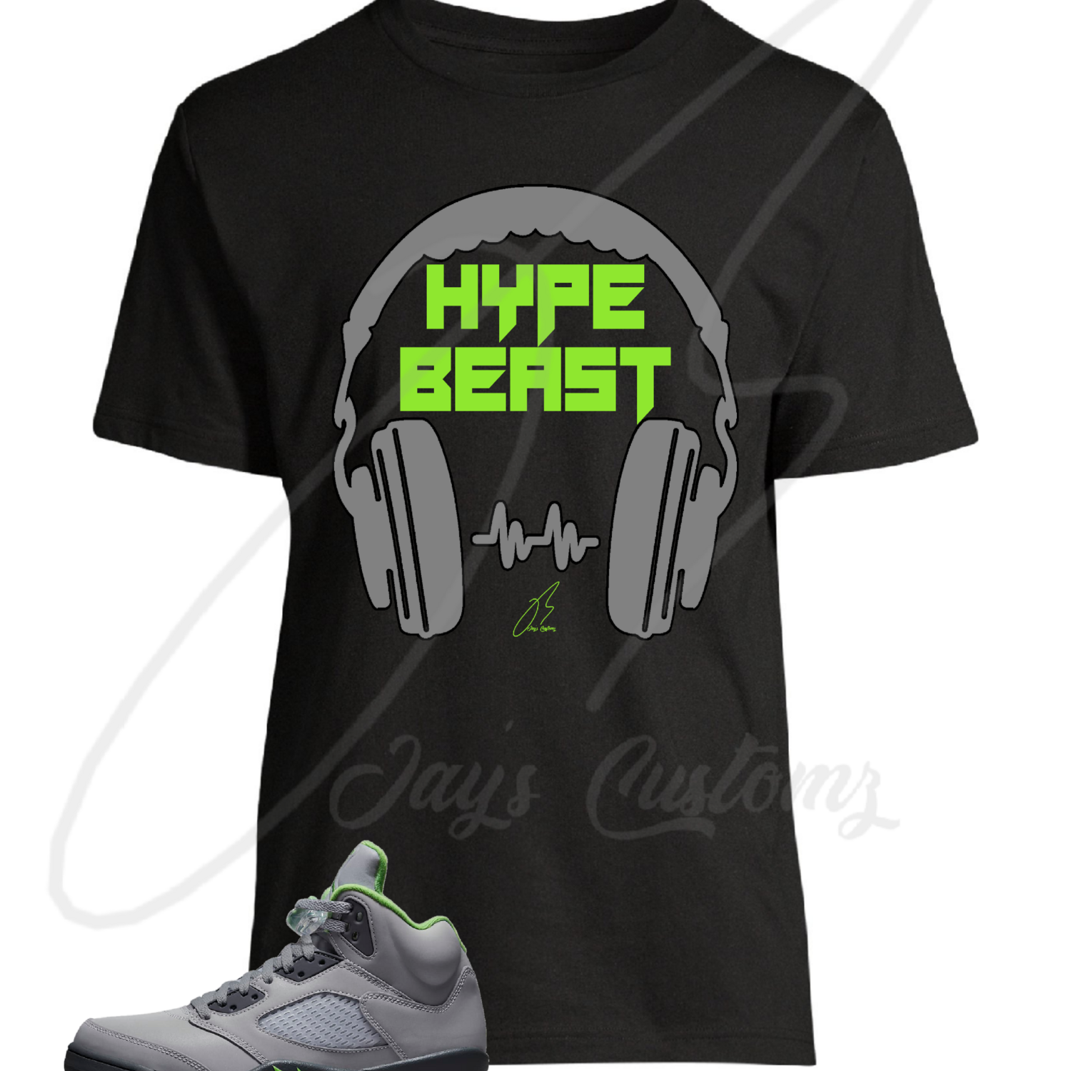 Hype Beast Shirt To Match Jordan Retro 5 Reflective Green