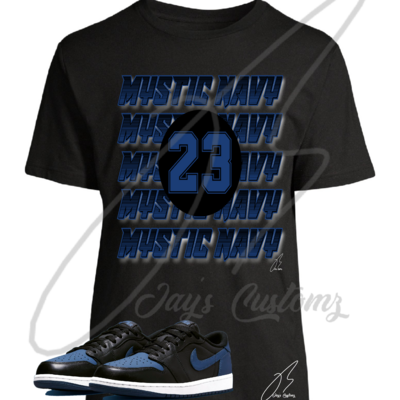 Shirt To Match Jordan 1 Low Mystic Navy Blue 23